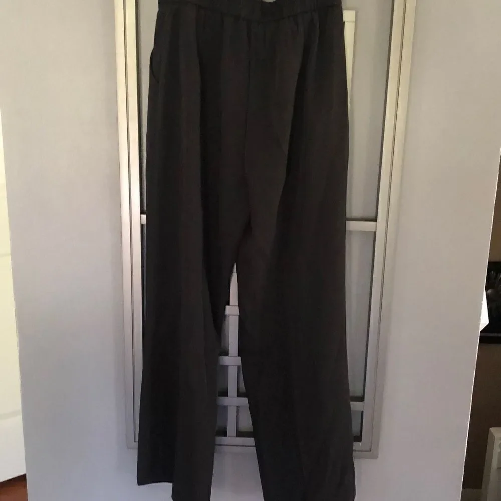 NWT Funyyzo Black wide leg pants pleated front. Size L. - Picture 7 of 7